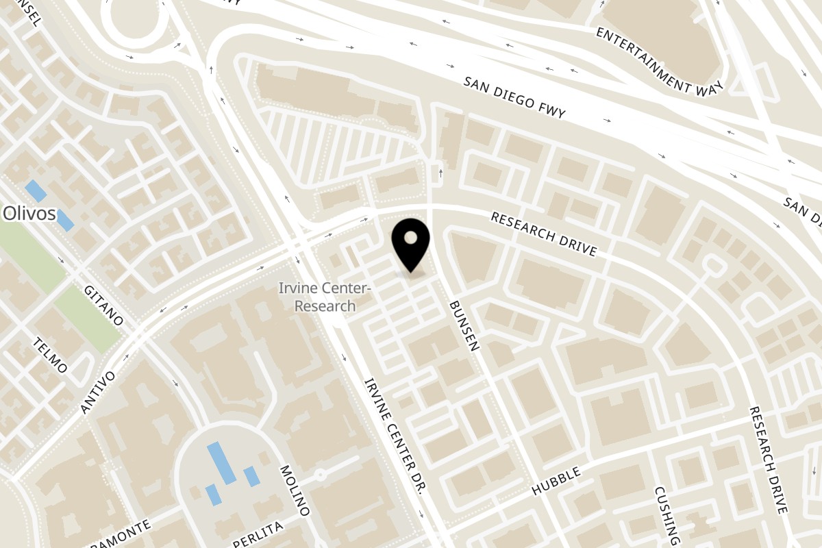 Map showing the location of Biryani Pot on 8689 Irvine Center Dr suite 110 in Irvine